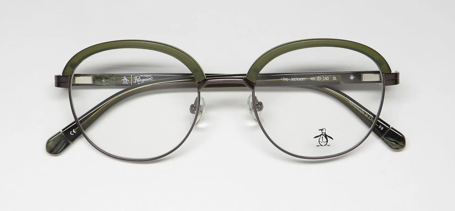 Original Penguin The Jackson ol Eyeglasses Burnt Olive Gunmetal 49mm 2