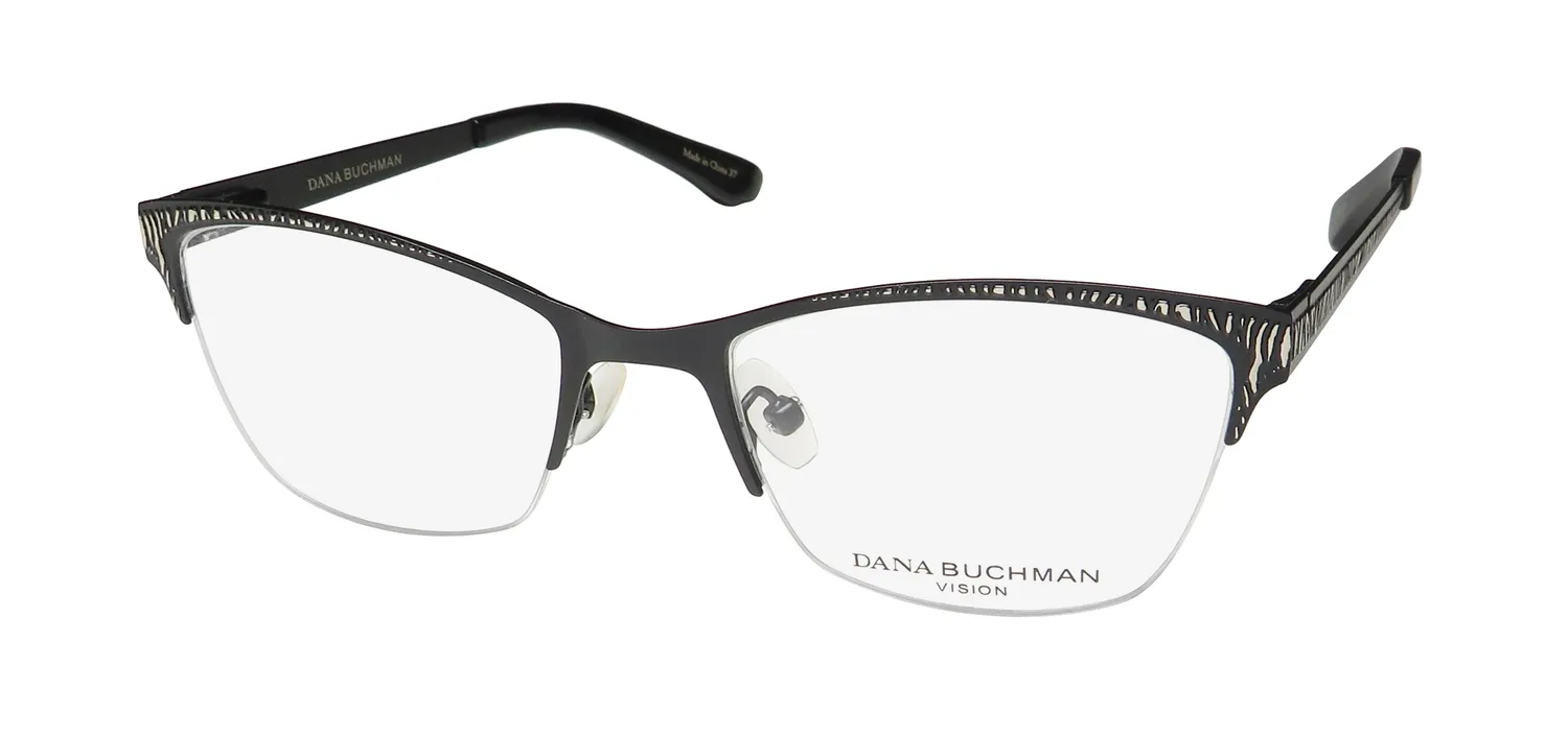 Dana Buchman Cordelia bk Eyeglasses Black Silver 50mm