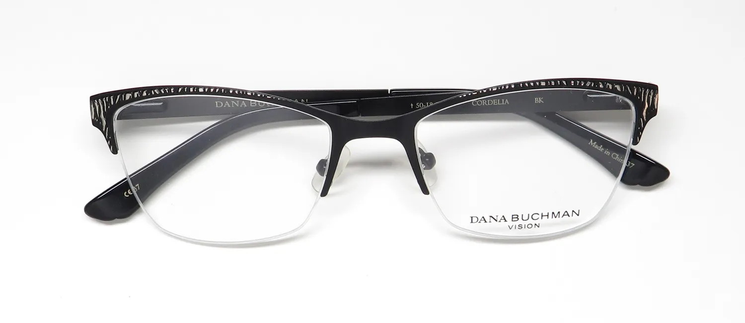 Dana Buchman Cordelia bk Eyeglasses Black Silver 50mm 2