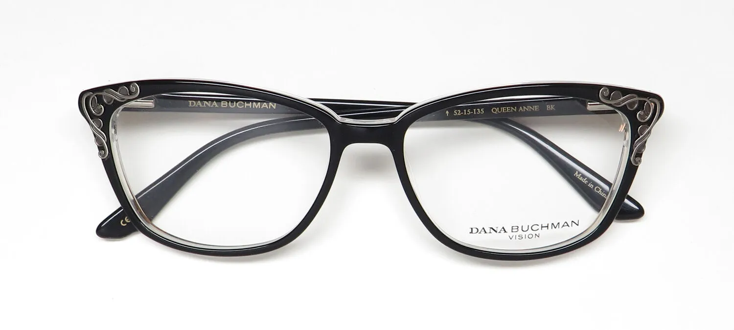 Dana Buchman Queen Anne bk Eyeglasses Black Cheetah 52mm 2