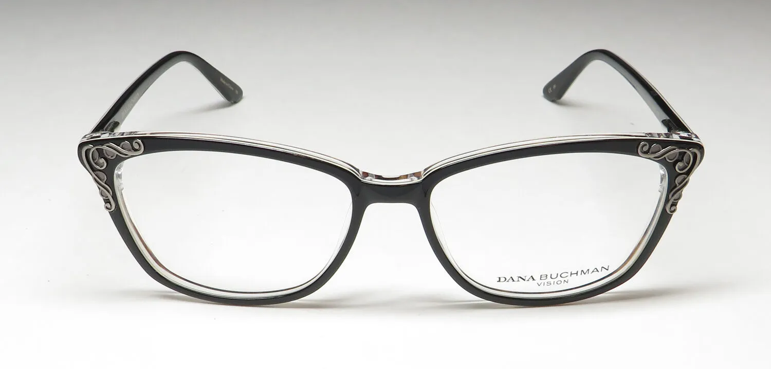 Dana Buchman Queen Anne bk Eyeglasses Black Cheetah 52mm 3