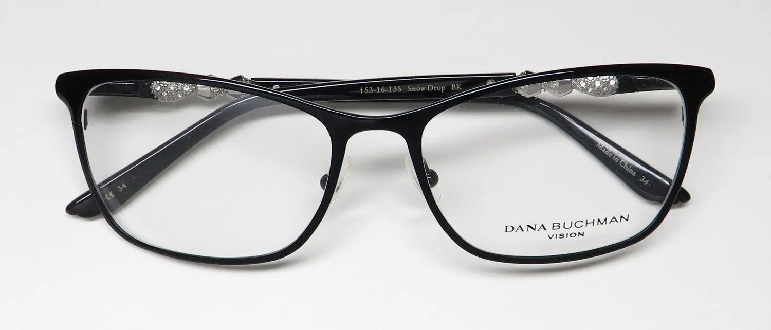 Dana Buchman Snow Drop bk Eyeglasses Black 53mm 2