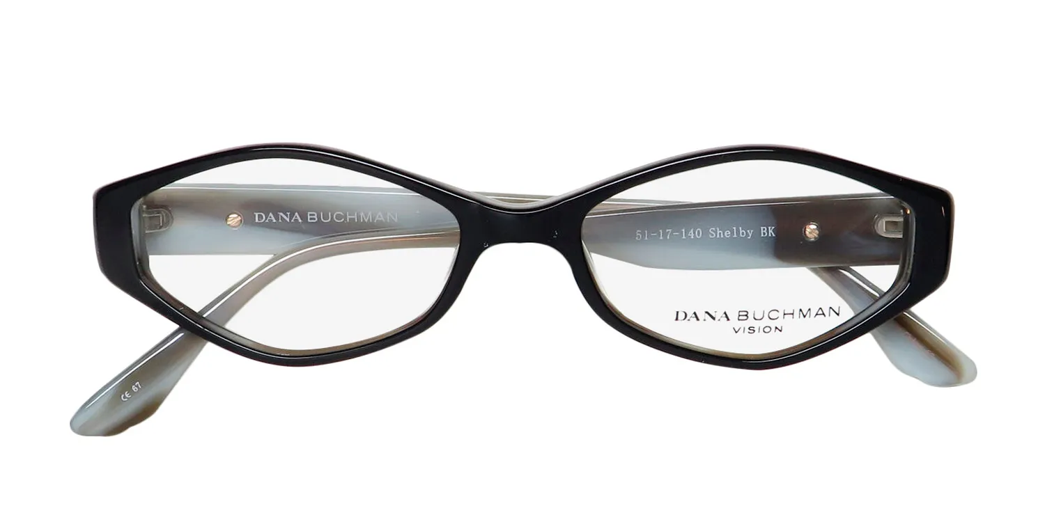 Dana Buchman Shelby bk Eyeglasses Black Ivory 51mm 2