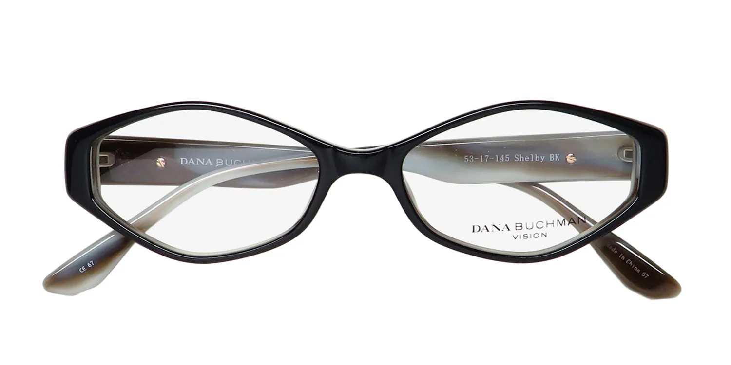 Dana Buchman Shelby bk Eyeglasses Black Ivory 53mm 2