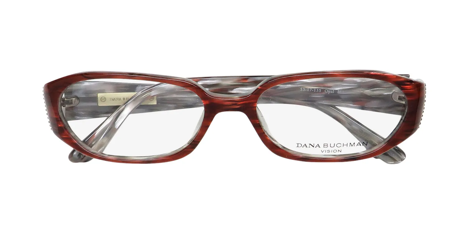 Dana Buchman Opal bu Eyeglasses Burgundy Horn 53mm 2