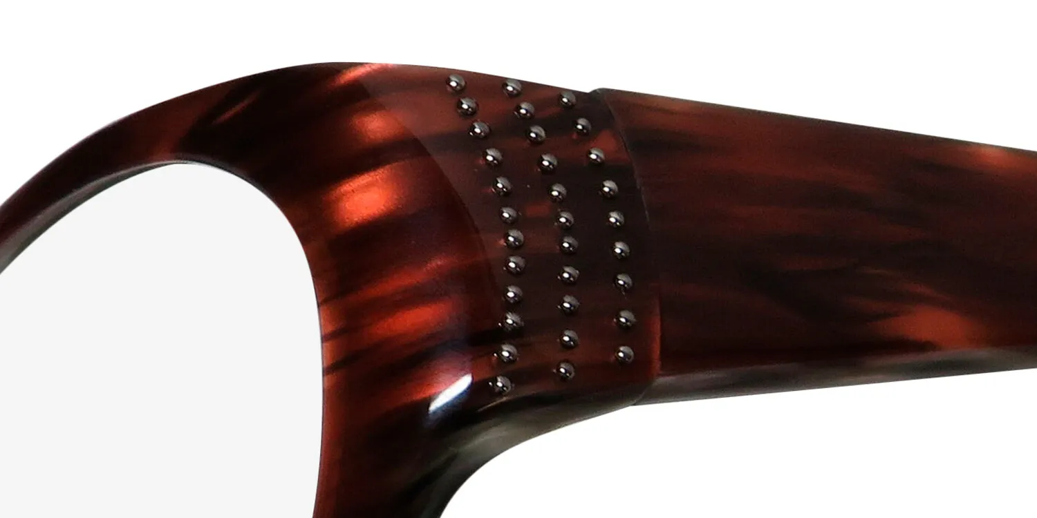 Dana Buchman Opal bu Eyeglasses Burgundy Horn 53mm 6