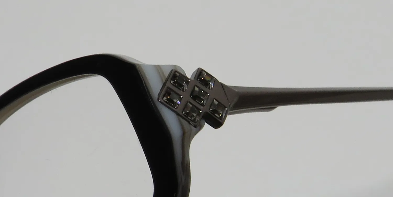 Dana Buchman Hazel bk Eyeglasses Black Ivory 50mm 6