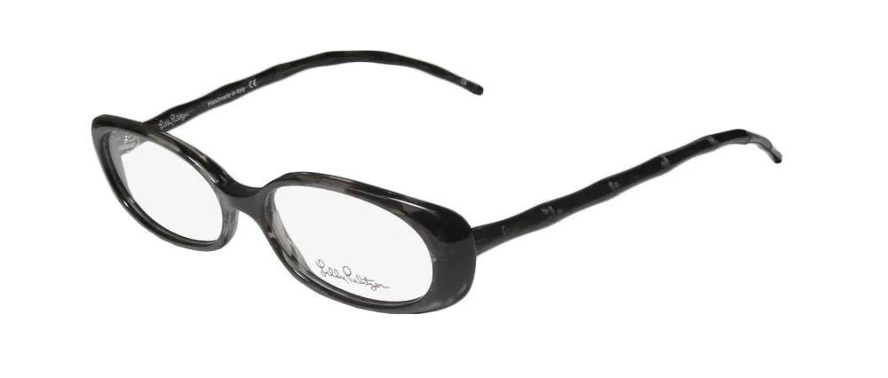 Lilly Pulitzer Meg bk Eyeglasses Black Horn With Glitter 50mm