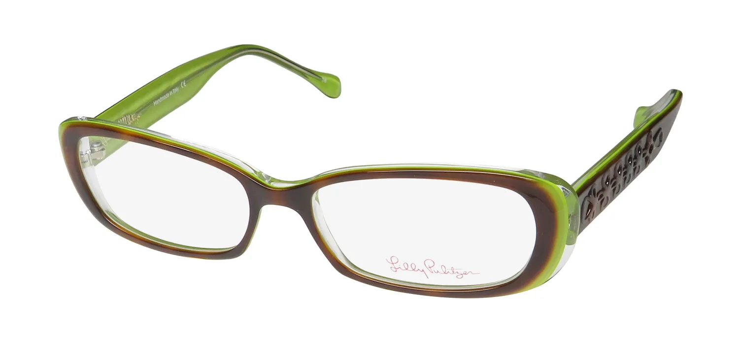 Lilly Pulitzer Saylie lm Eyeglasses Tortoise Lime 50mm