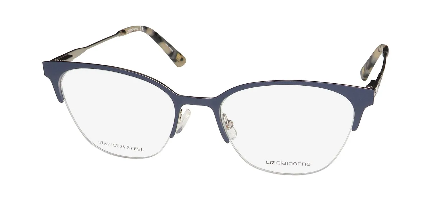Liz Claiborne L 658 ky2 Eyeglasses Blue Gold 53mm