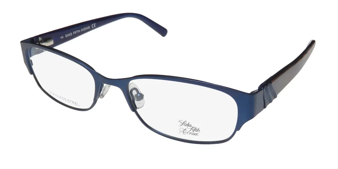 Saks Fifth Avenue 263 da4 Eyeglasses Navy 52mm Women