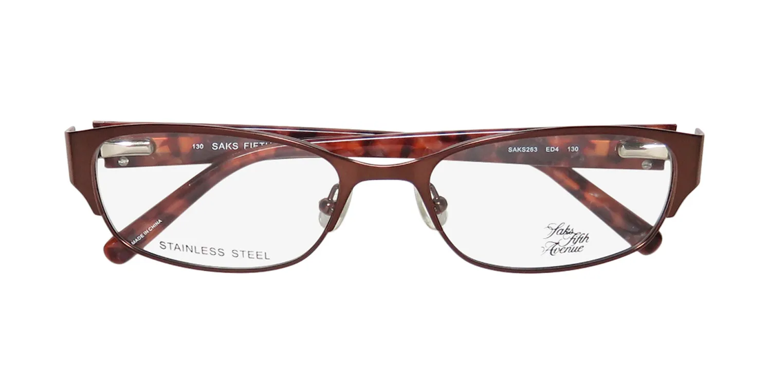 Saks Fifth Avenue 263 ed4 Eyeglasses Copper 52mm Women 2