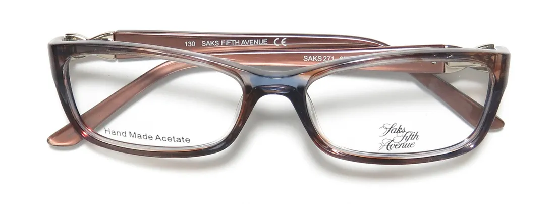 Saks Fifth Avenue 271 0en4 Eyeglasses Brown 51mm Women 2