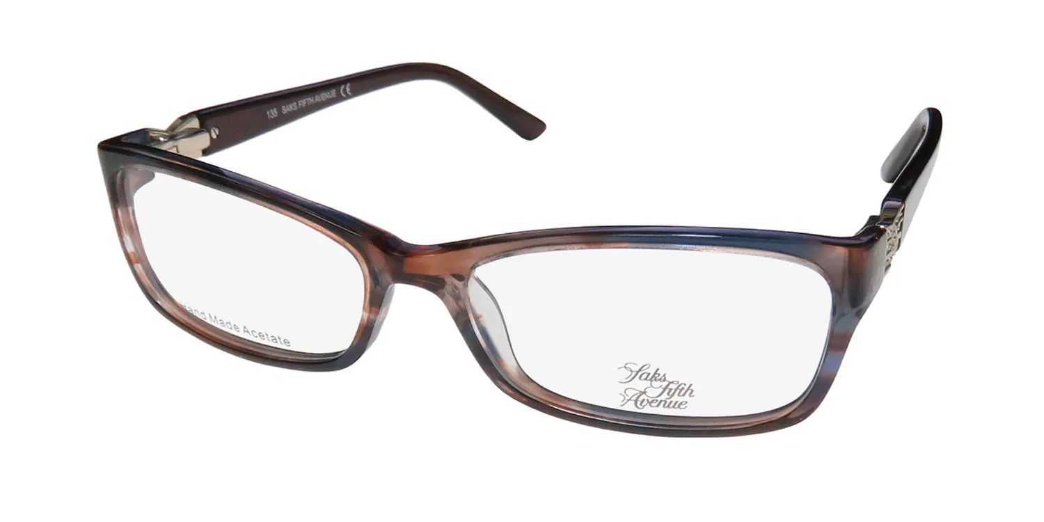 Saks Fifth Avenue 271 0en4 Eyeglasses Brown 53mm Women