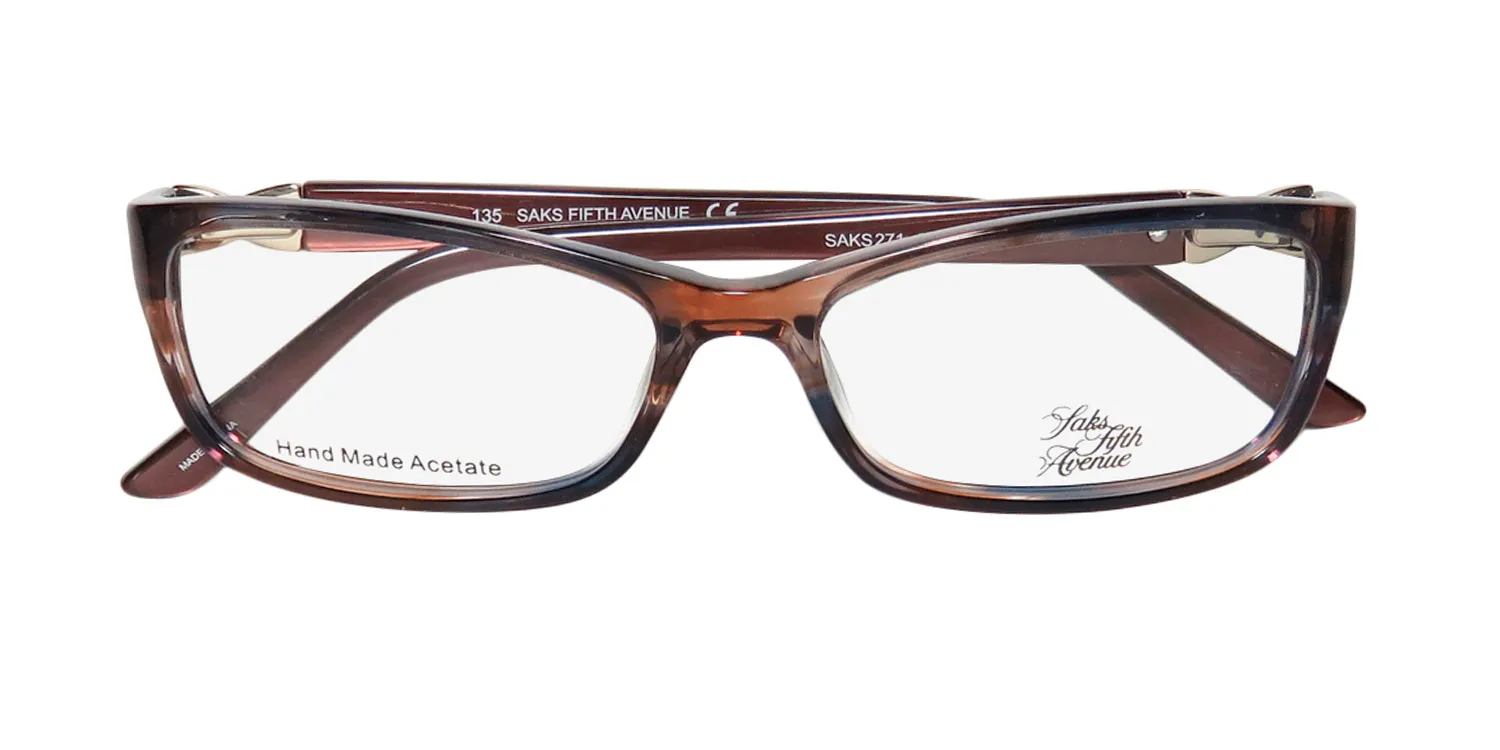 Saks Fifth Avenue 271 0en4 Eyeglasses Brown 53mm Women 2