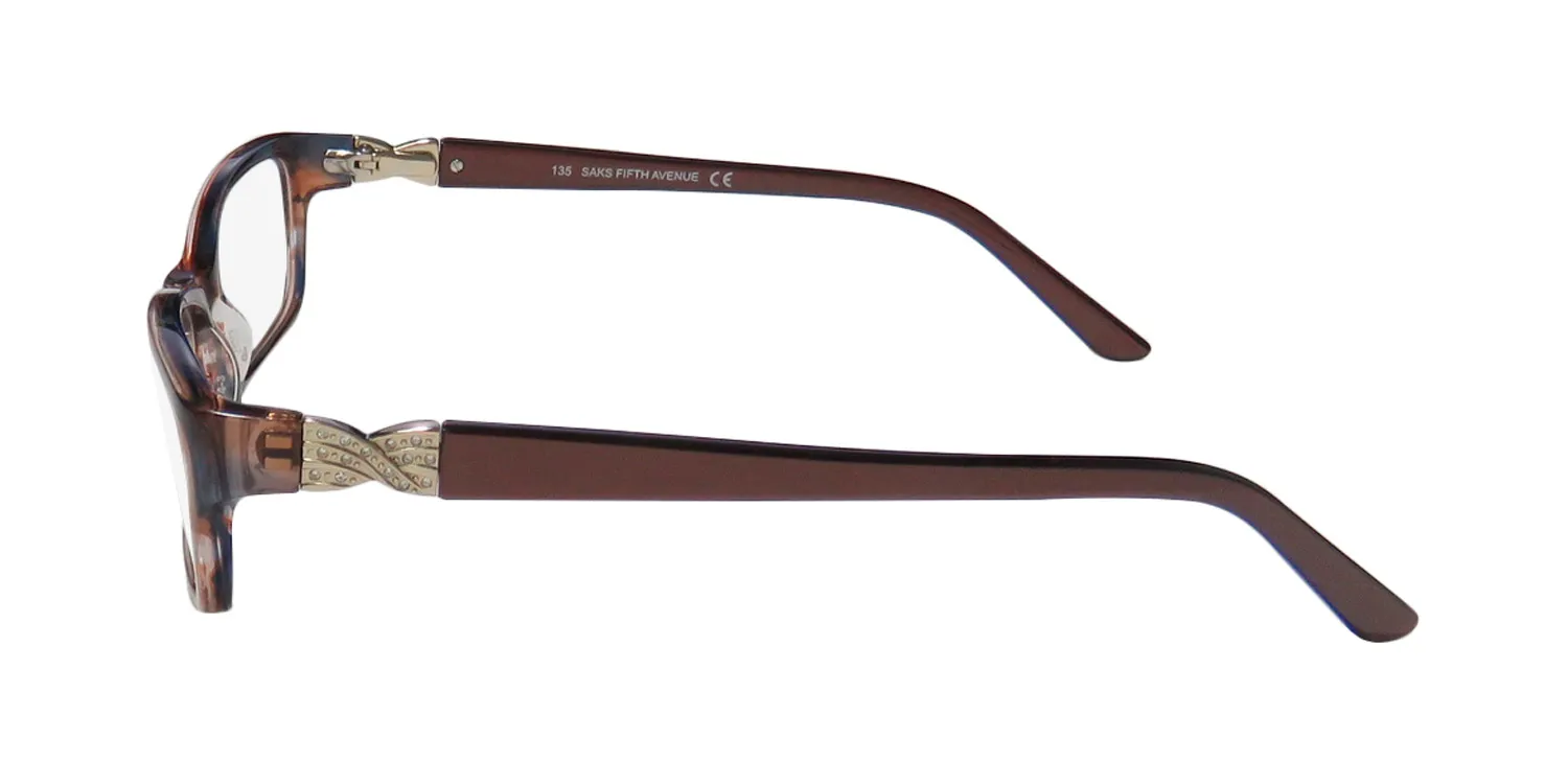 Saks Fifth Avenue 271 0en4 Eyeglasses Brown 53mm Women 4