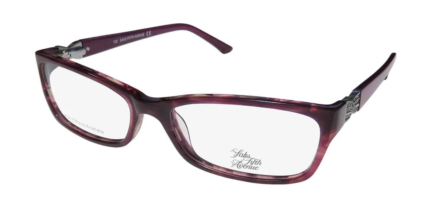 Saks Fifth Avenue 271 0es8 Eyeglasses Purple 53mm Women