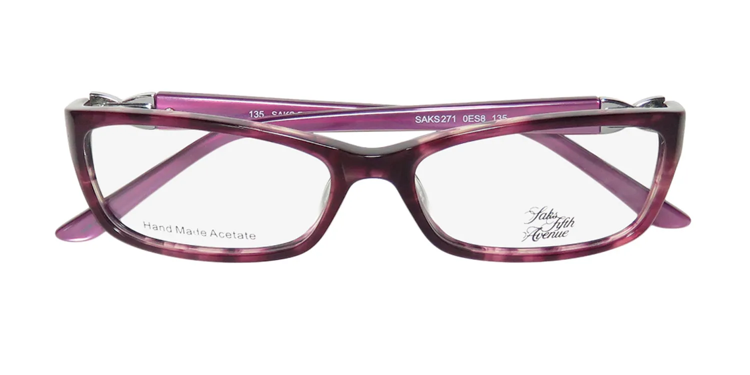 Saks Fifth Avenue 271 0es8 Eyeglasses Purple 53mm Women 2