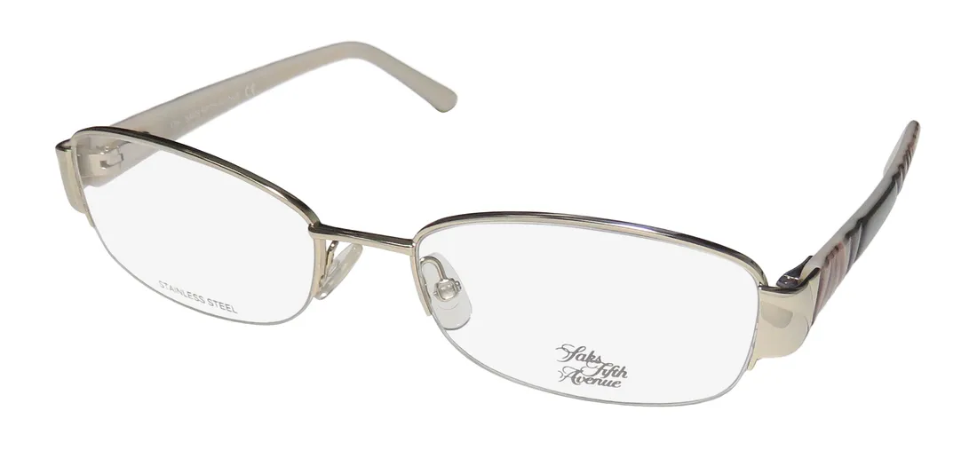 Saks Fifth Avenue 275 03yg Eyeglasses Light Gold 53mm Women