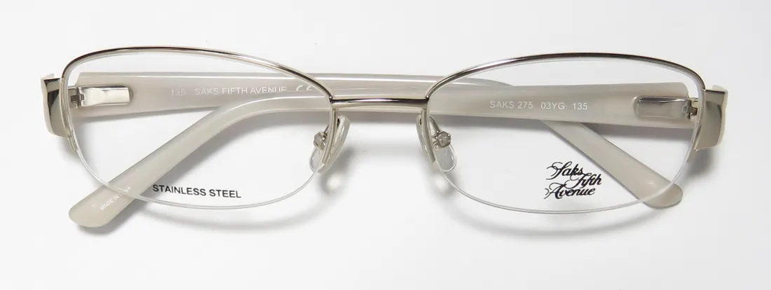 Saks Fifth Avenue 275 03yg Eyeglasses Light Gold 53mm Women 2