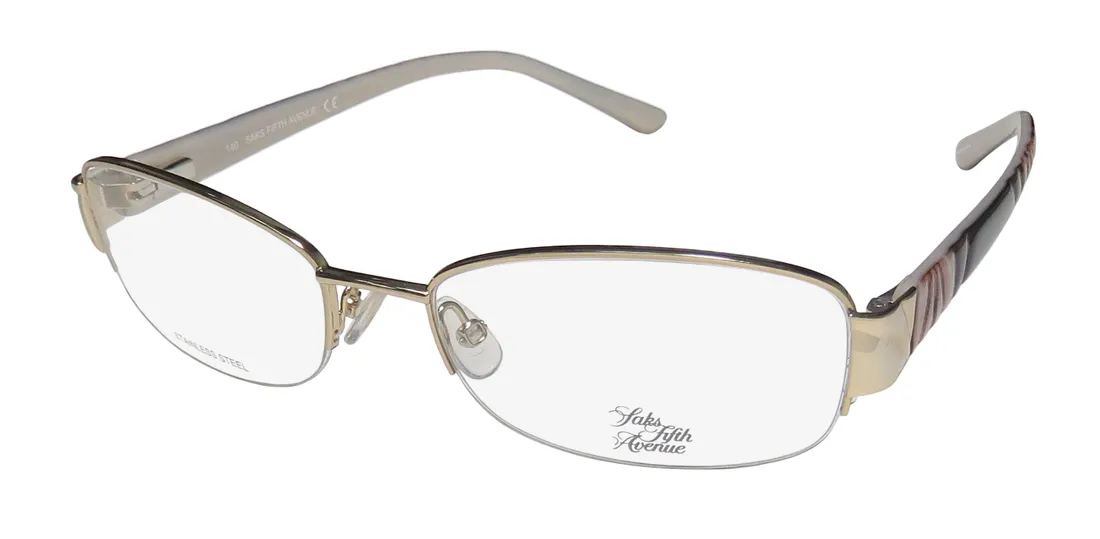 Saks Fifth Avenue 275 03yg Eyeglasses Light Gold 55mm Women