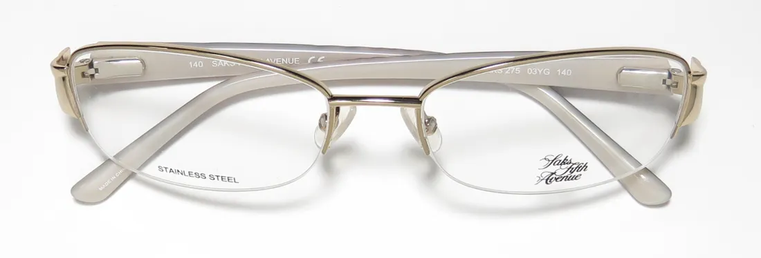 Saks Fifth Avenue 275 03yg Eyeglasses Light Gold 55mm Women 2