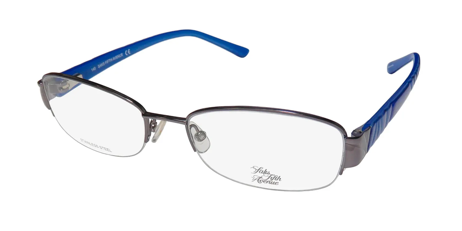 Saks Fifth Avenue 275 0cvl Eyeglasses Dark Ruthenium 55mm Women