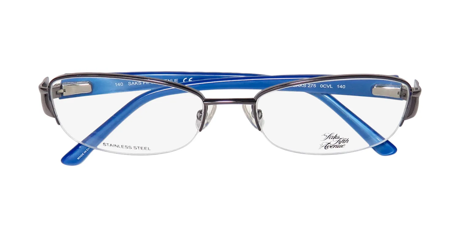 Saks Fifth Avenue 275 0cvl Eyeglasses Dark Ruthenium 55mm Women 2