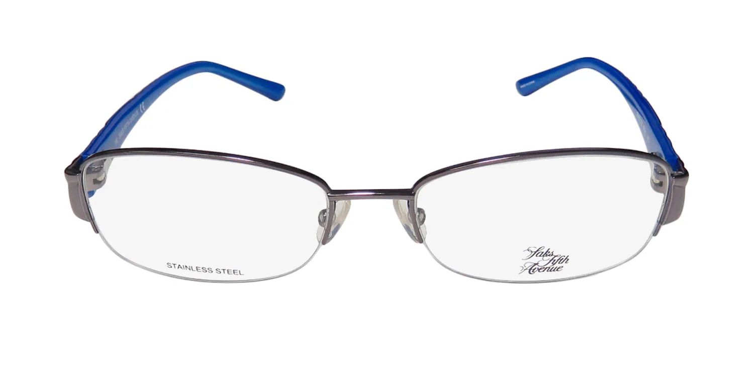 Saks Fifth Avenue 275 0cvl Eyeglasses Dark Ruthenium 55mm Women 3