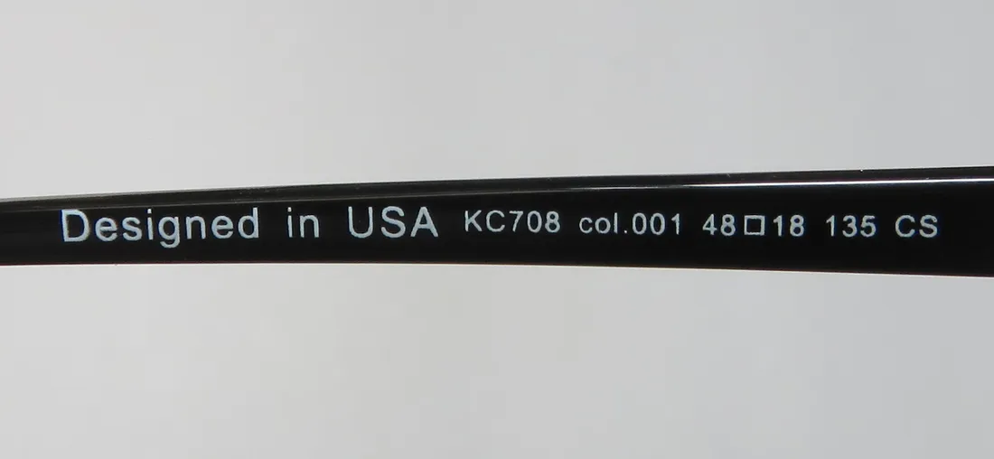 Kenneth Cole 708 001 Eyeglasses Black 48mm 8