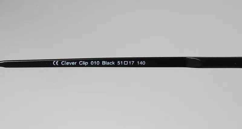 Elite Eyewear Clever Clip 010 black Eyeglasses Black 51mm Unisex 9