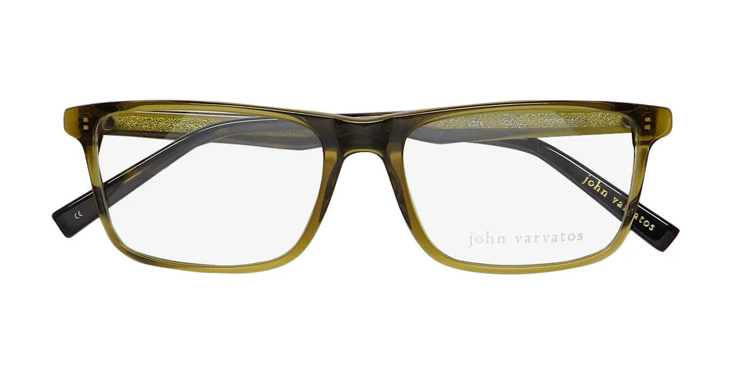 John Varvatos V374 olive Eyeglasses Olive Crystal 55mm 2