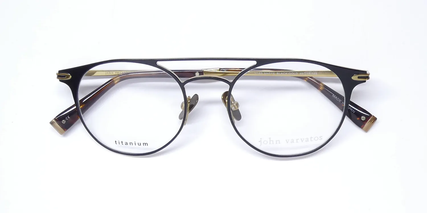 John Varvatos V169 matte black/gold Eyeglasses Matte Black 49mm 2