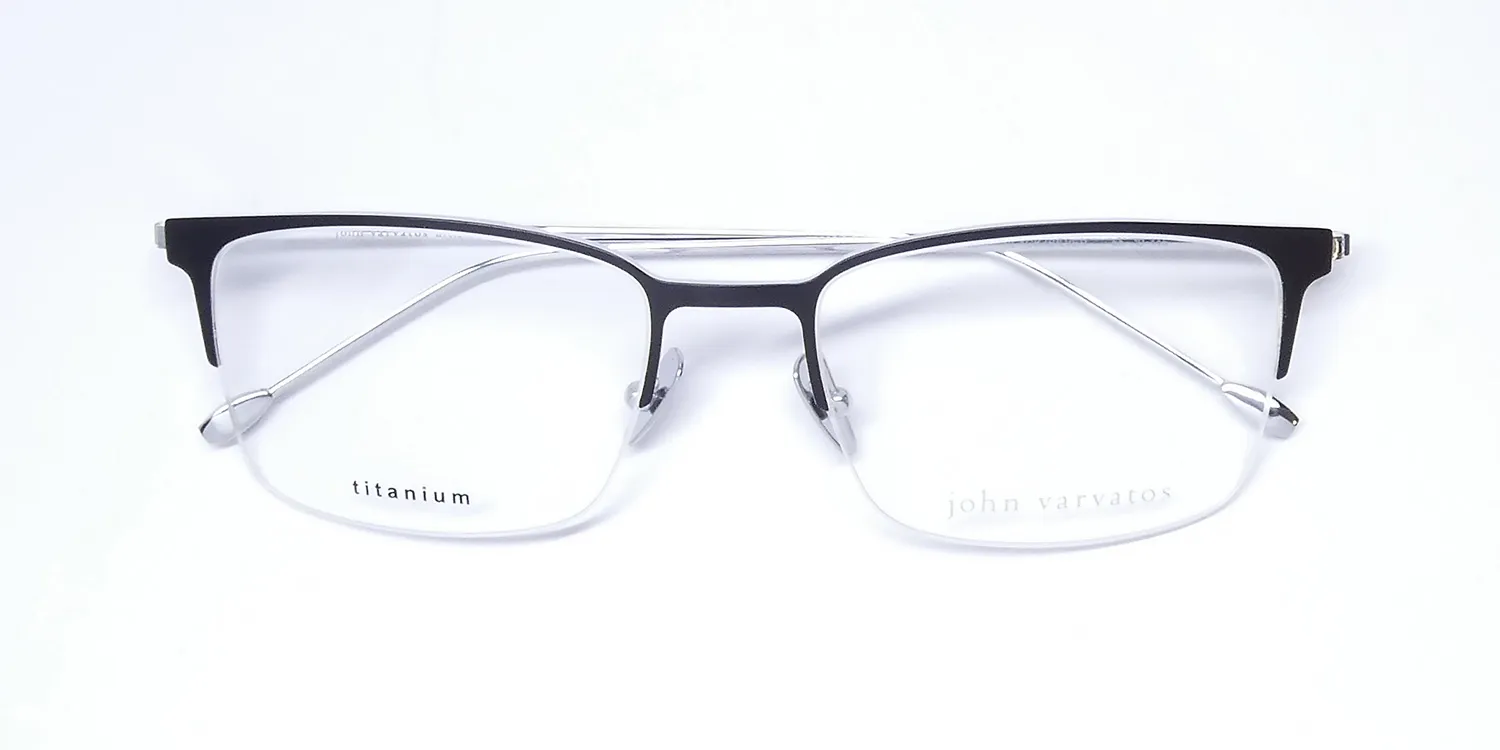 John Varvatos V172 black/silver Eyeglasses Black 55mm 2