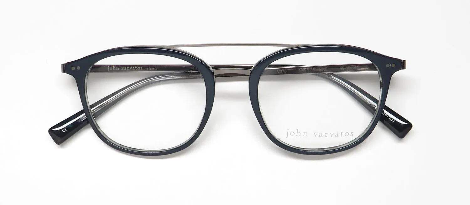 John Varvatos V378 navy/ smoke Eyeglasses Navy 49mm 2