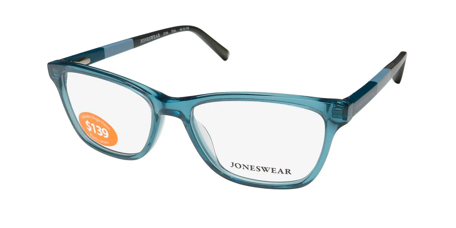 Jones New York Z108 teal Eyeglasses Teal Crystal 48mm