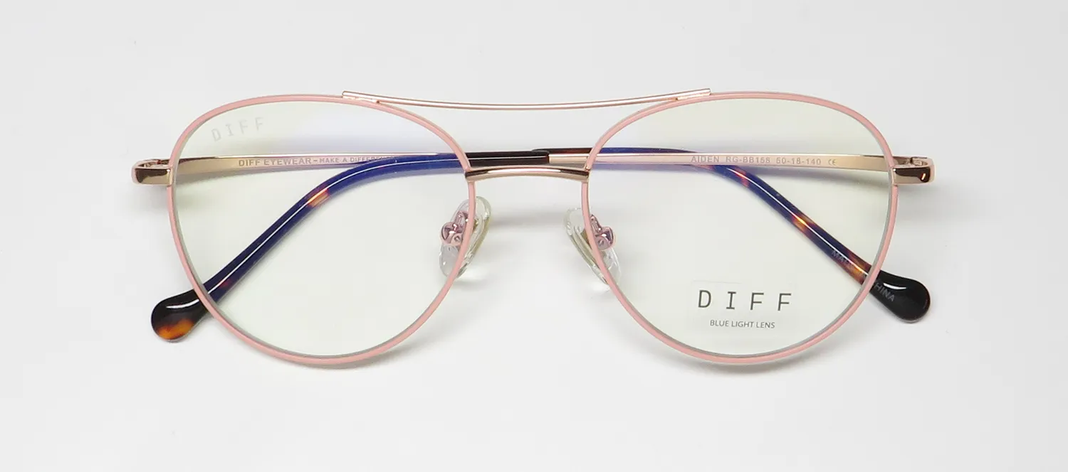 Diff Aiden Blue Light Lens rg Eyeglasses Rose Gold 50mm 2