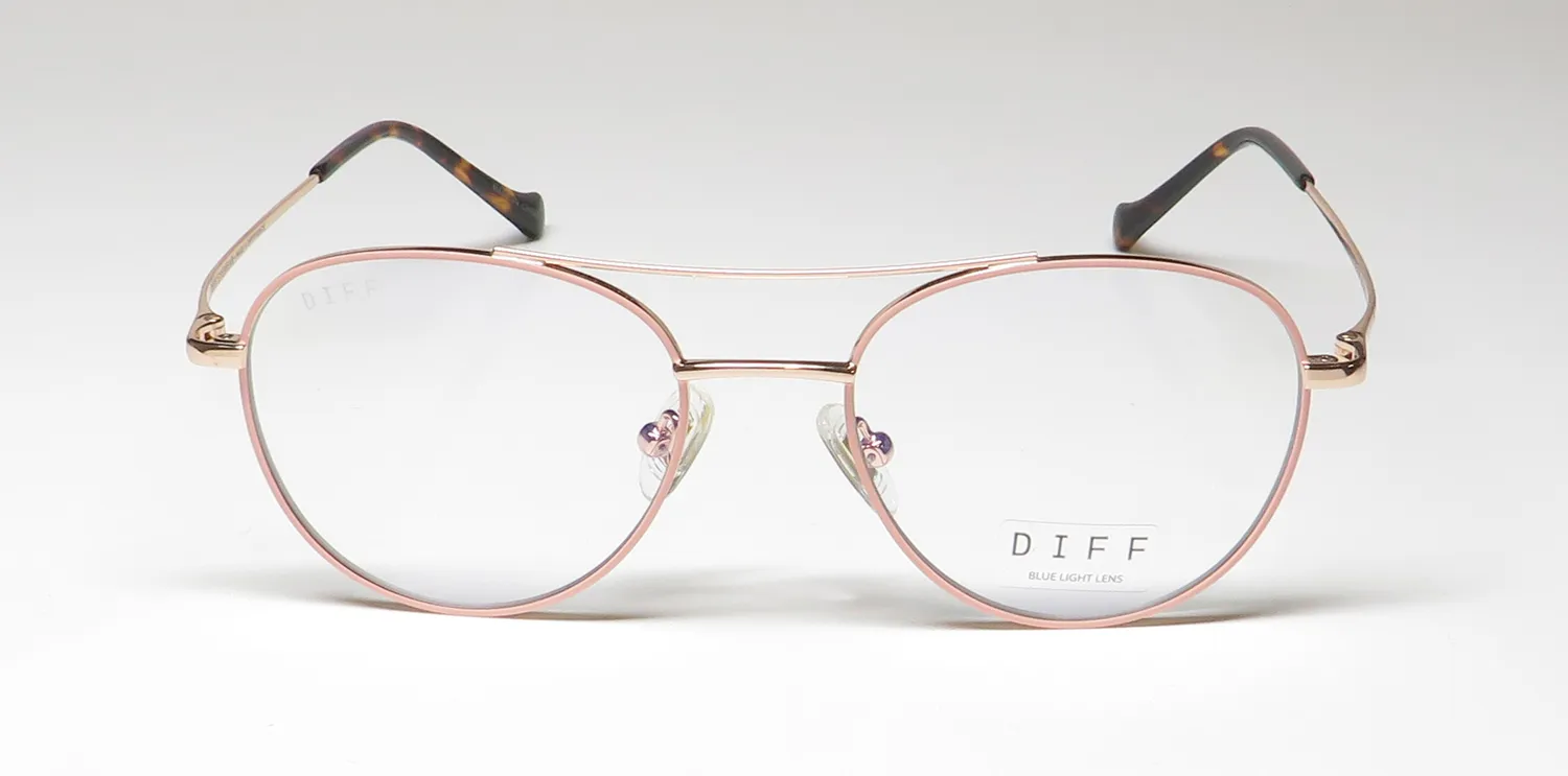 Diff Aiden Blue Light Lens rg Eyeglasses Rose Gold 50mm 3