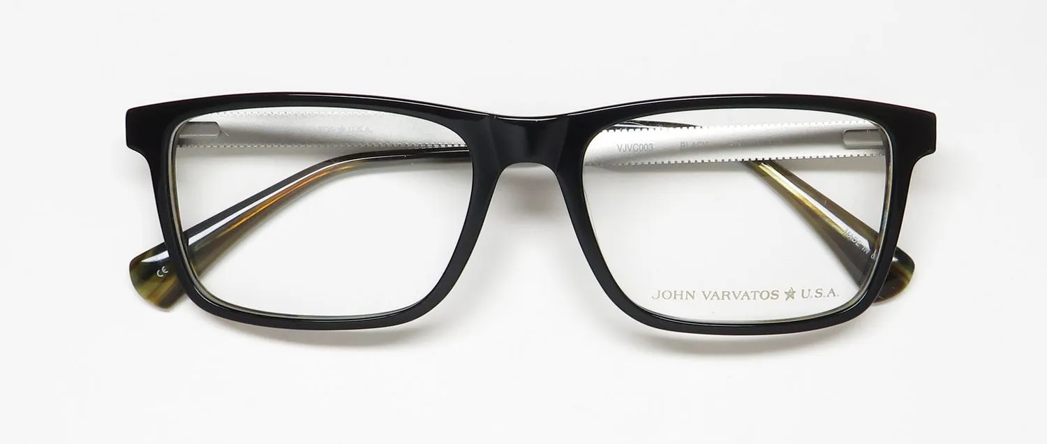 John Varvatos Vjvc003 black Eyeglasses Black 55mm 2