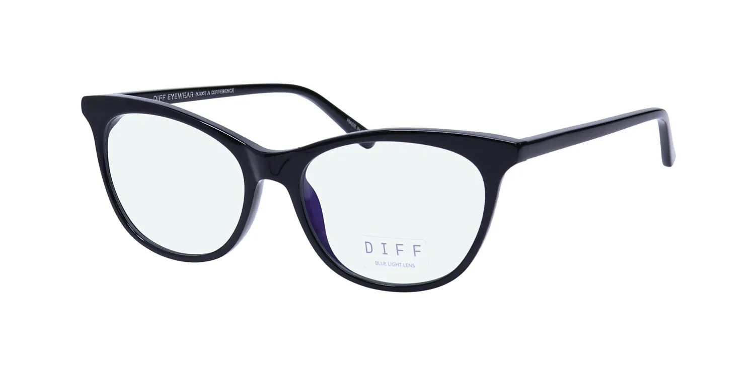 Diff Jade Blue Light Lens bk Eyeglasses Black 51mm