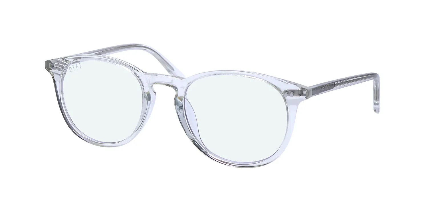 Diff Jaxson Blue Light Lens cl Eyeglasses Crystal Clear 49mm