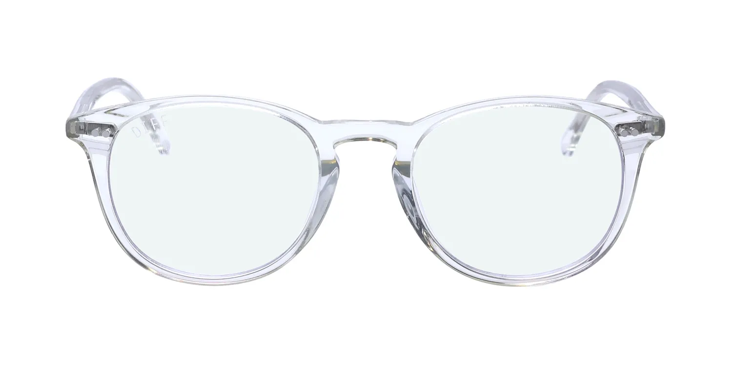Diff Jaxson Blue Light Lens cl Eyeglasses Crystal Clear 49mm 3
