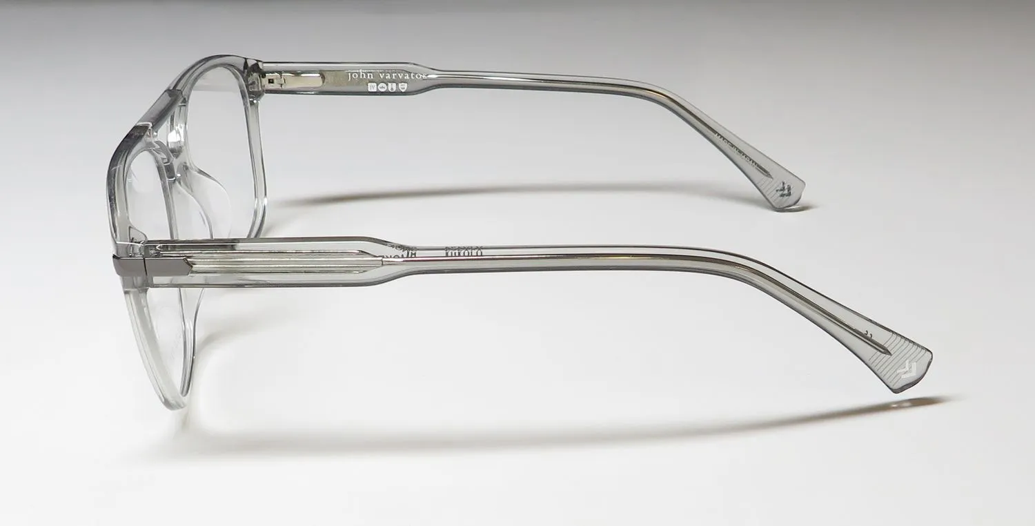 John Varvatos Vjv424 smoke Eyeglasses Smoke Crystal 56mm 4