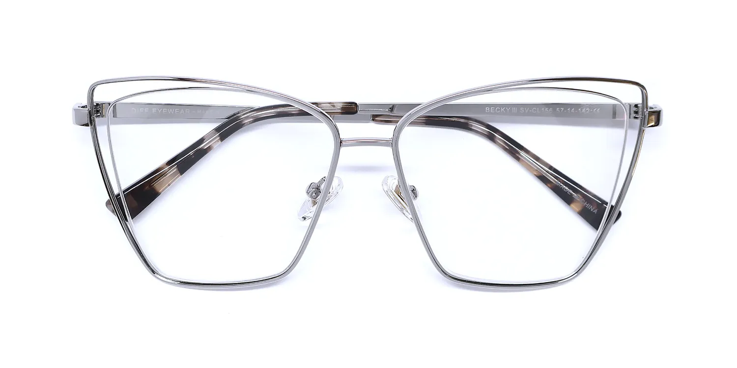 Diff Becky Iii sv Eyeglasses Silver 57mm 2