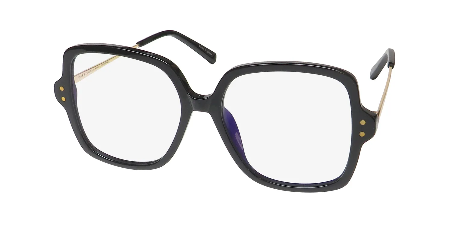 Diff Claire Blue Light Lens bk Eyeglasses Black 53mm