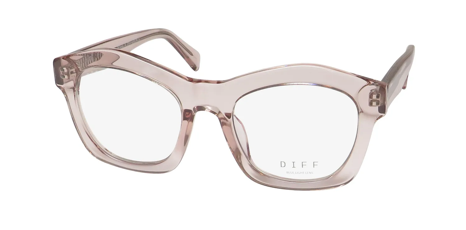 Diff Hayden Blue Light Lens lp Eyeglasses Light Pink Transparent 50mm