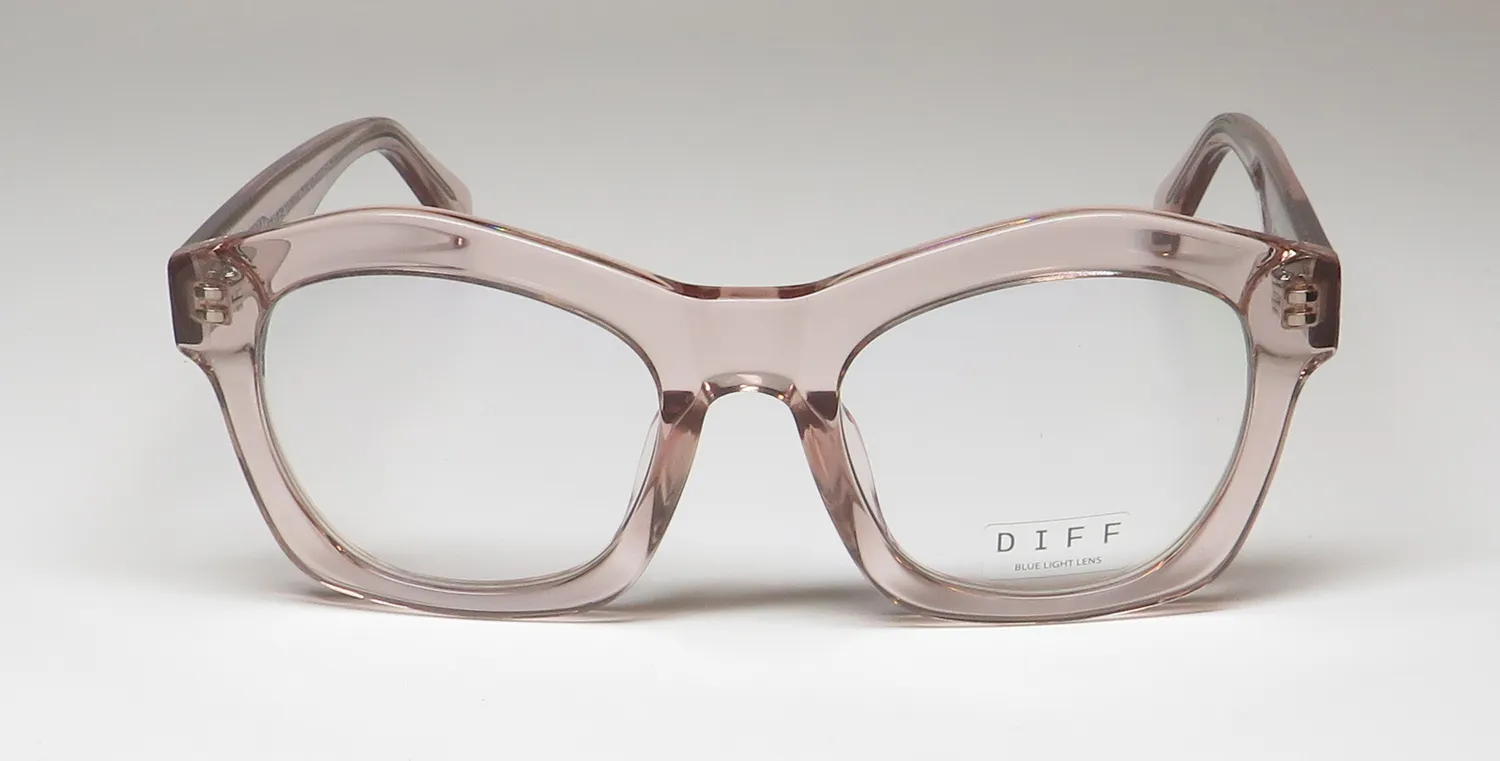 Diff Hayden Blue Light Lens lp Eyeglasses Light Pink Transparent 50mm 3