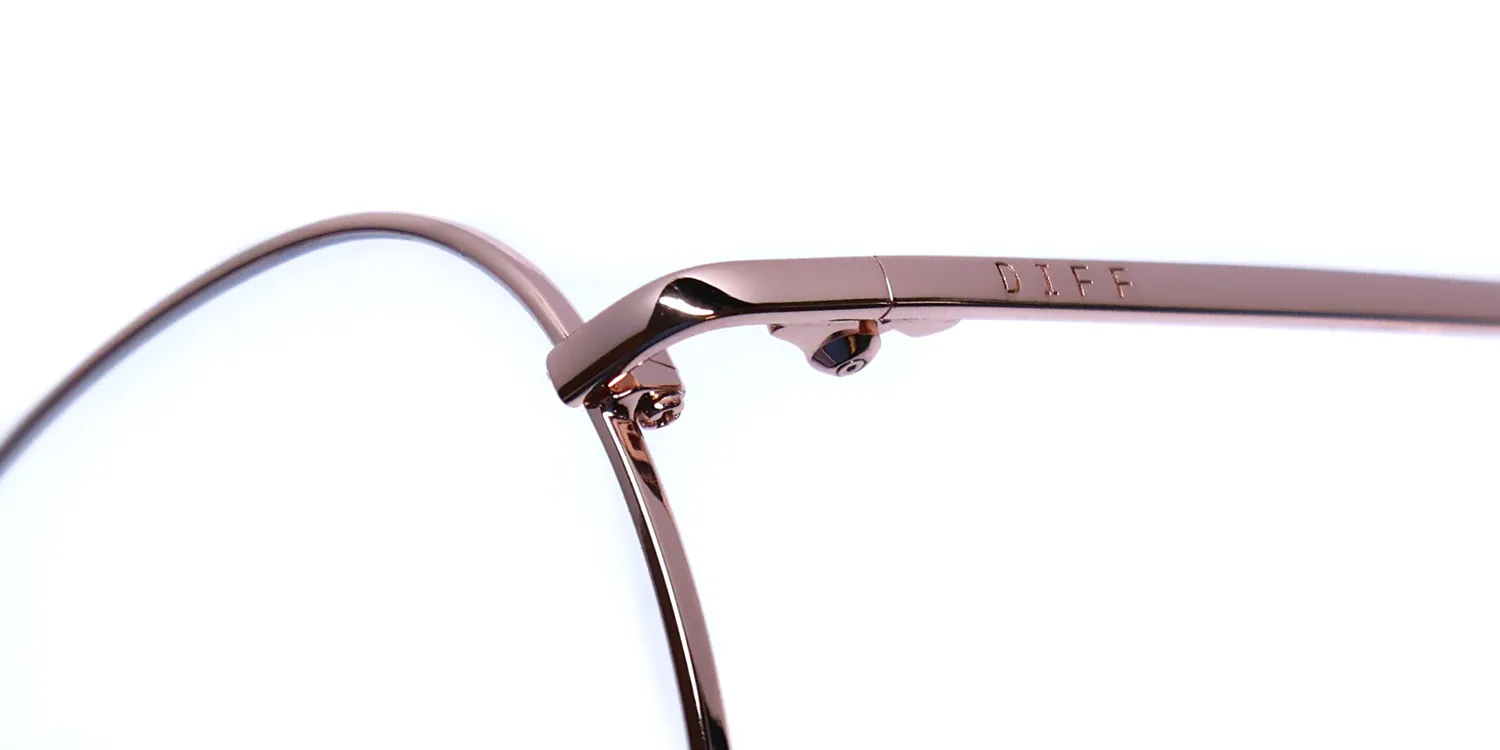 Diff 0286 Reid Blue Light Lens rg Eyeglasses Rose Gold 51mm Unisex 6