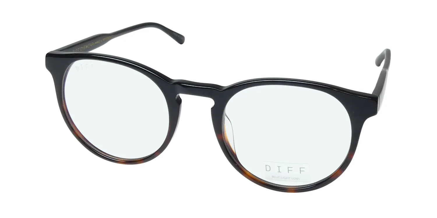 Diff Sawyer Blue Light Lens bk/to Eyeglasses Black Tortoise 47mm Unisex