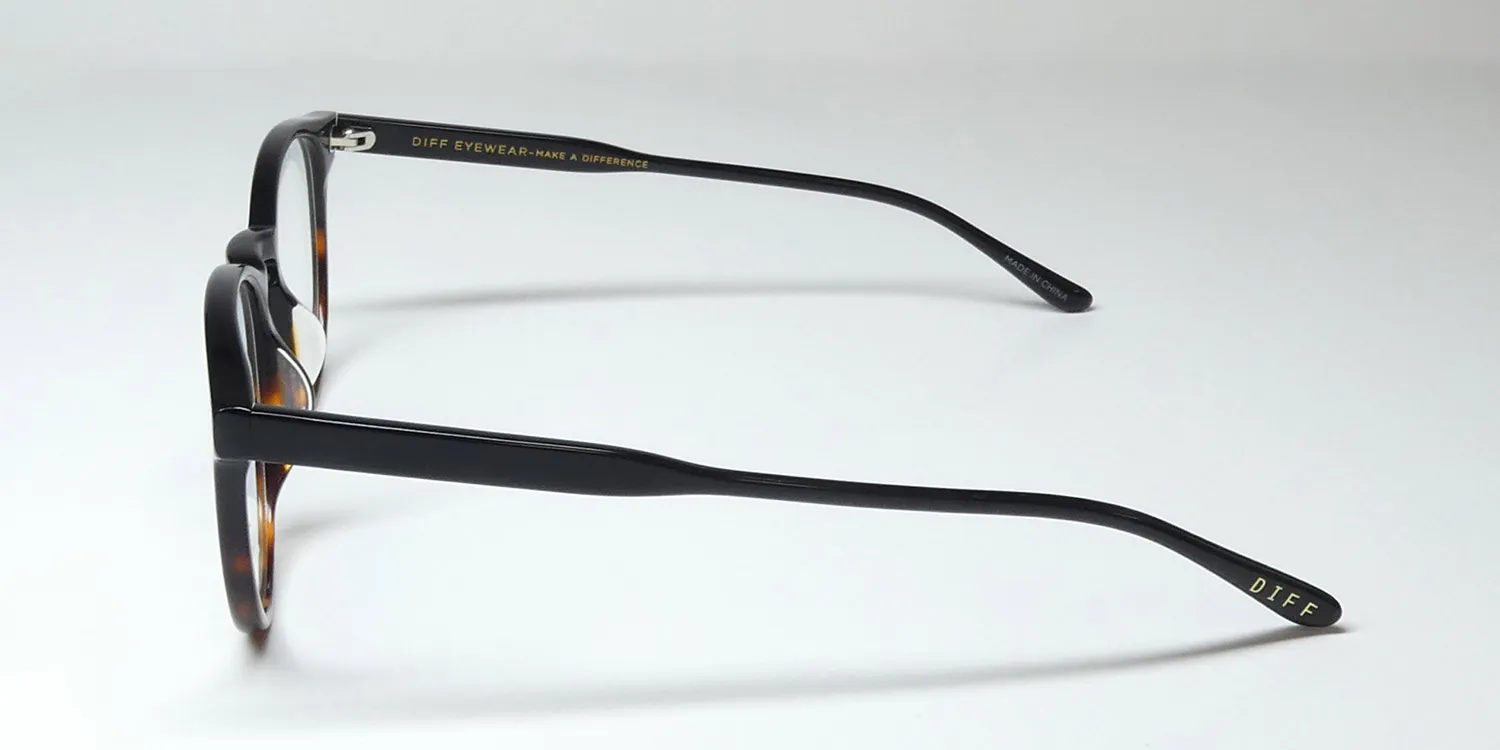 Diff Sawyer Blue Light Lens bk/to Eyeglasses Black Tortoise 47mm Unisex 4